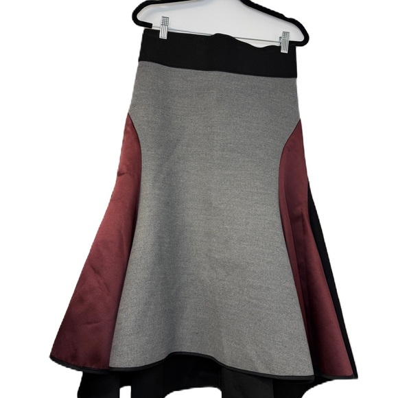 Women’s sz 6 Green ribbed turtleneck Black & Gray Midi A-Line Skirt bundle 3 set - Picture 4 of 7